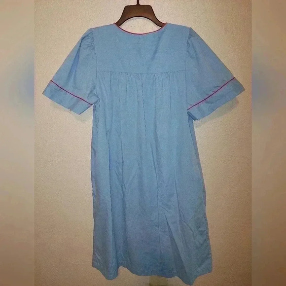 Carole Chambray Short Sleeve Duster Robe - Picture 2 of 7